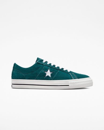 Zapatillas Skate Converse One Star Pro Vintage Suede Mujer Verde Negras Blancas | PE 5L7408